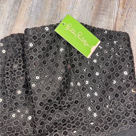 Lilly Pulitzer Abrianna Black Sequin Putting on The Glitz Mini Dress Size 4 - Picture 3 of 9